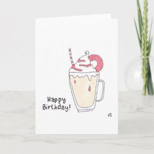 Bonne carte Milkshake Anniversaire