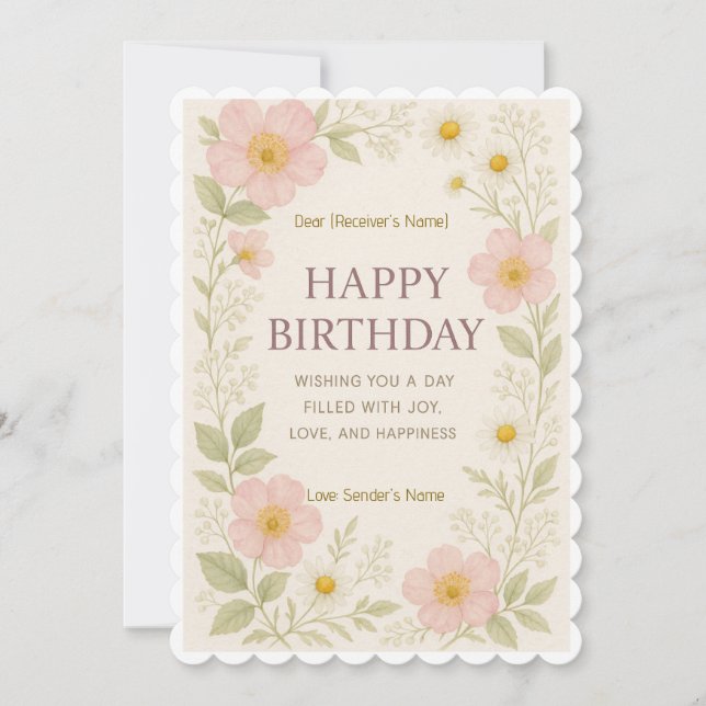 Bonne carte numérique personnalisée anniversaire (Devant)