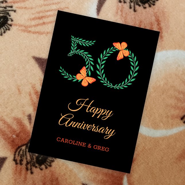 Bonne carte papillon du 50e anniversaire du Mariag (Créateur téléchargé)