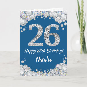 Bonne carte Parties scintillant 26e anniversaire b
