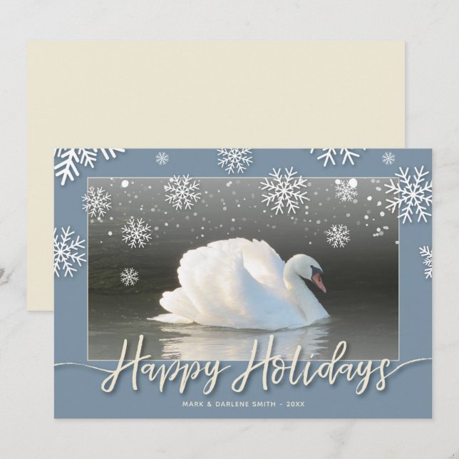 Bonne Carte Plat Vacances Swans (Devant / Derrière)