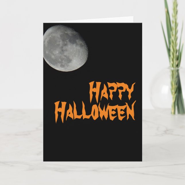 Bonne carte pleine lune Halloween (Devant)