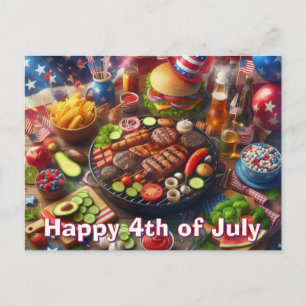 Bonne carte postale 4 juillet barbecue