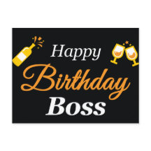 Bonne carte postale Boss Anniversaire