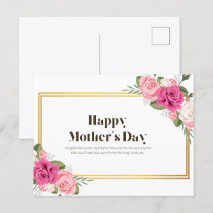 Bonne carte postale de la fête des mères