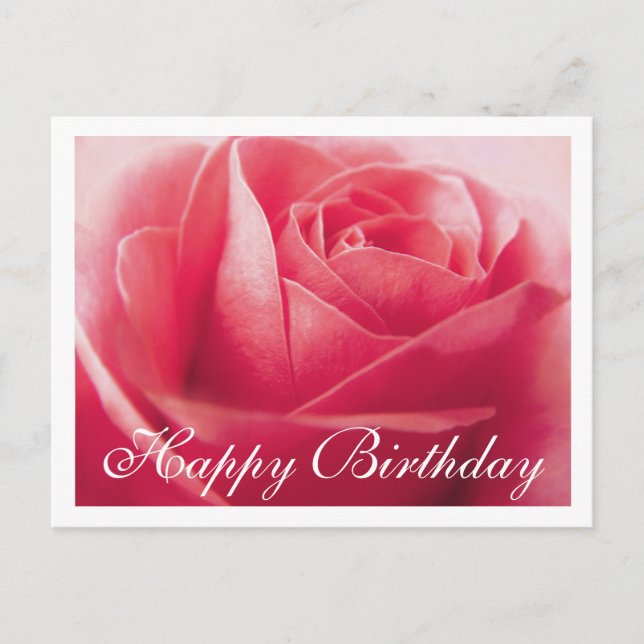 Bonne carte postale de voeux d'anniversaire rose r (Devant)