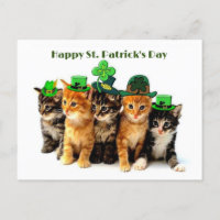 Bonne carte postale des chats du jour St. Patrick