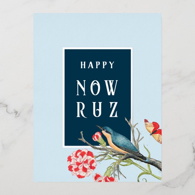 Bonne carte postale Nowruz Blue Songbird (Recto)
