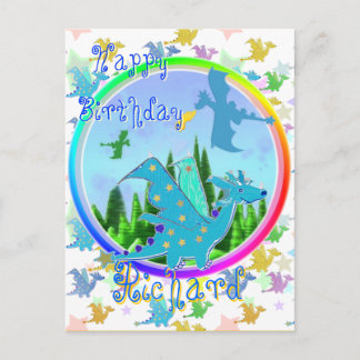 Bonne carte postale Richard Cartoon Dragons Annive