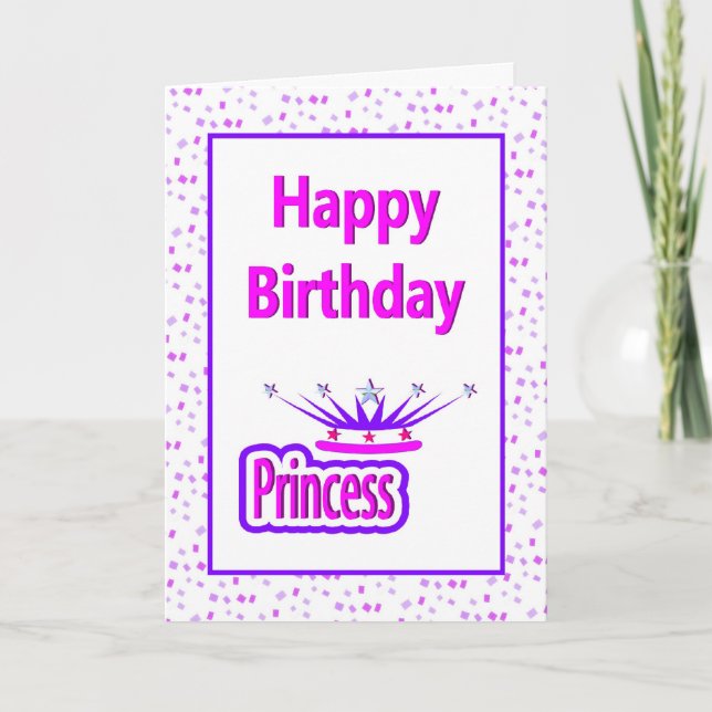 Bonne carte princesse anniversaire (Devant)