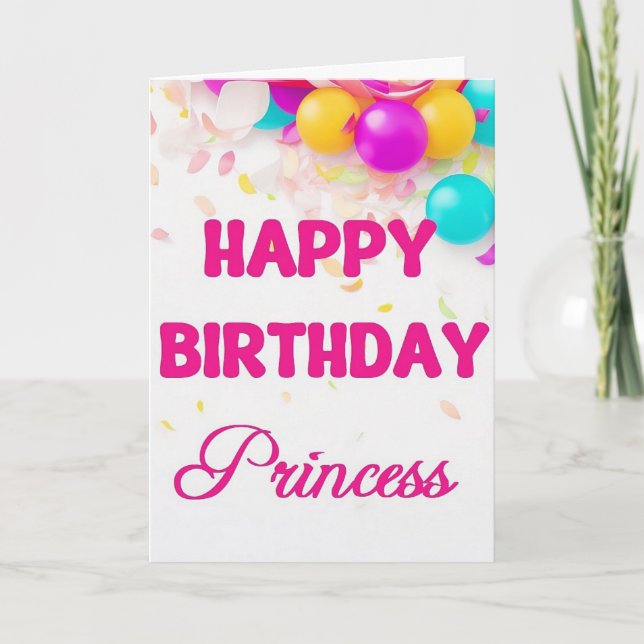 Bonne carte princesse anniversaire (Devant)