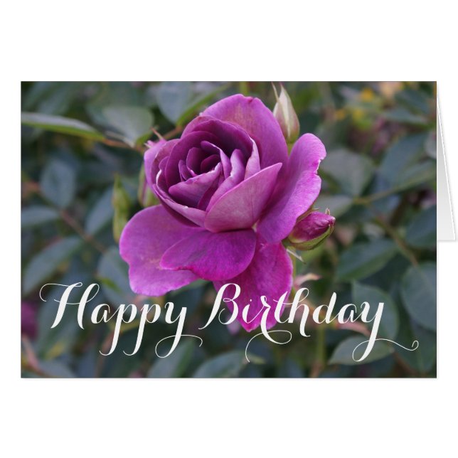 Bonne carte Rose Iceberg Burgundy Anniversaire #2 (Devant horizontal)
