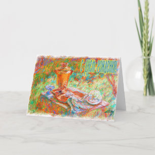 Bonne carte russe d'anniversaire avec Samovar