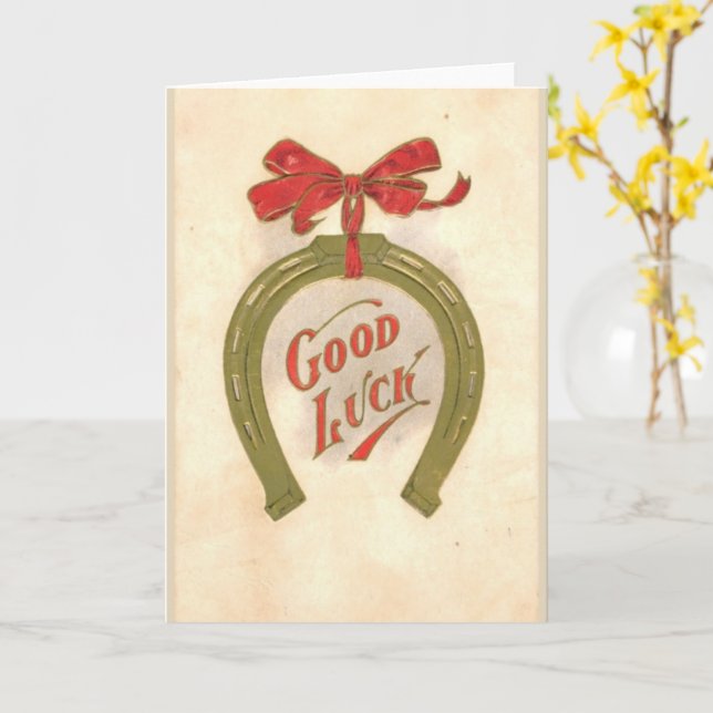 Bonne chance - Carte de voeux vintage (Fleur jaune)