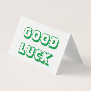 Bonne chance, carte verte blanche pliée
