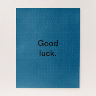 Bonne chance ou vos mots Puzzle bleu noir
