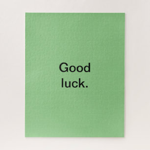 Bonne chance ou vos mots Puzzle Vert Noir