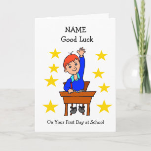 Bonne chance Premier jour à l'école Carte rouge ch