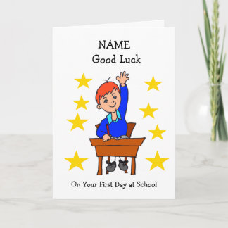 Bonne chance Premier jour à l'école Carte rouge ch