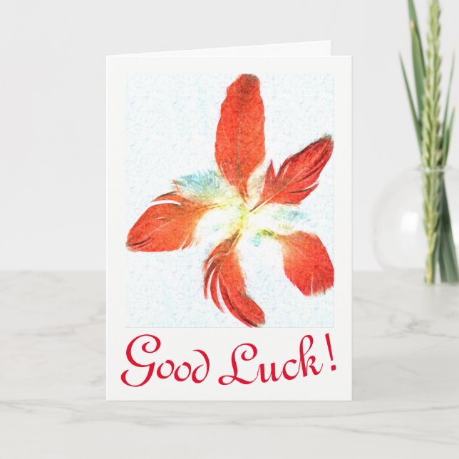 Bonne chance, Red Feathers carte de voeux (Devant)