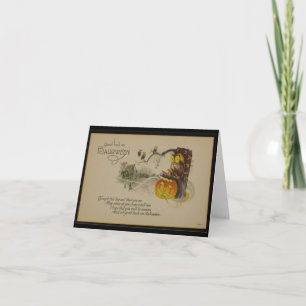 Bonne chance sur la carte de voeux Vintage Hallowe