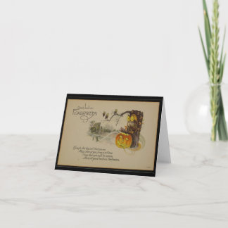 Bonne chance sur la carte de voeux Vintage Hallowe