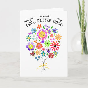 Bonne Chance Whimsical Floral Carte de voeux