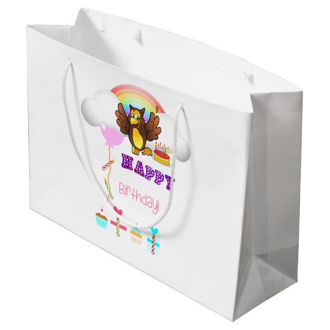 Bonne Chouette de sac cadeau d'anniversaire (Dos Angle)