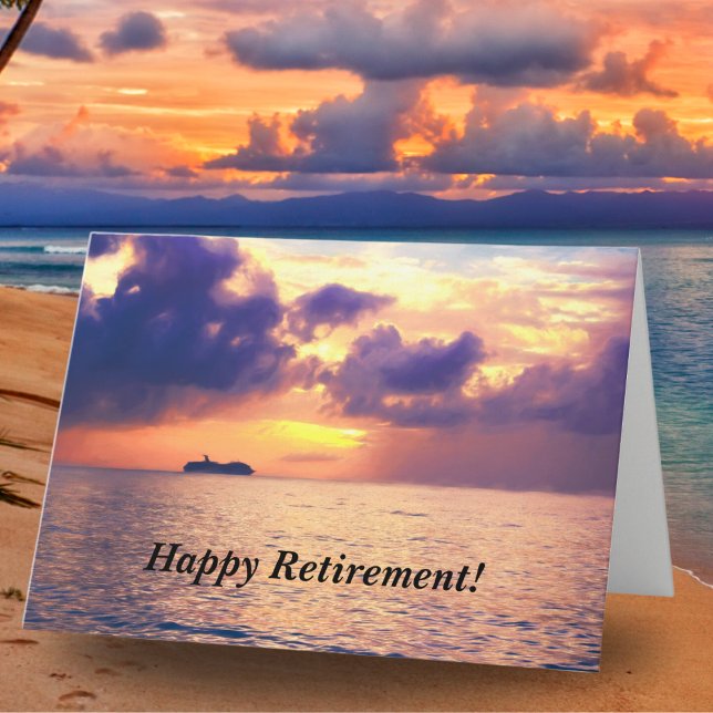 Bonne Croisière De Retraite En Carte Coucher De So (A wonderful card for someone who is embarking on a new journey, RETIREMENT!)