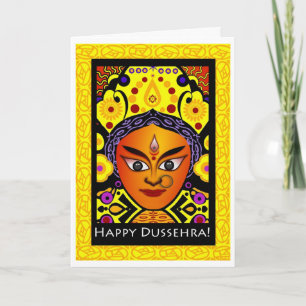 Bonne Dussehra, Carte de voeux de déesse Durga