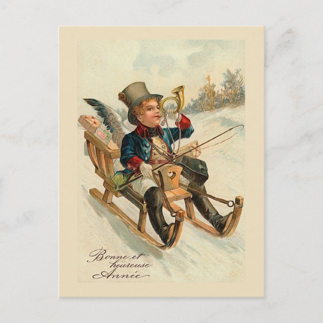 "Bonne et heureuse Annexe" Neujahrskarte Feiertagspostkarte (Vorderseite)
