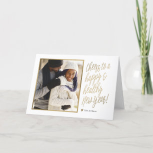 Bonne et saine nouvelle année Carte photo pliée