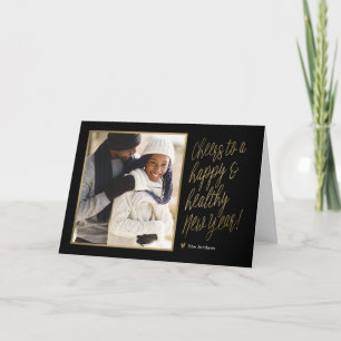 Bonne et saine nouvelle année Carte photo pliée