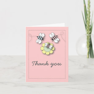 Bonne famille d'abeilles en Carte de remerciements