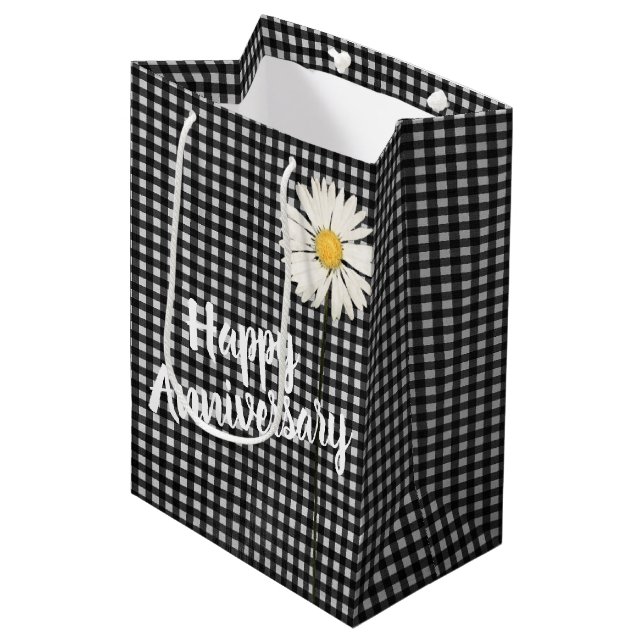 Bonne Fête Anniversaire Sur En vichy Sac Cadeau Mo (Devant Angle)