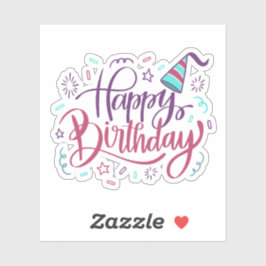 Bonne fête d'anniversaire autocollant