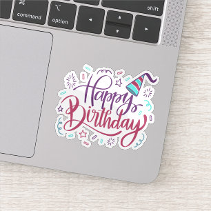 Bonne fête d'anniversaire autocollant