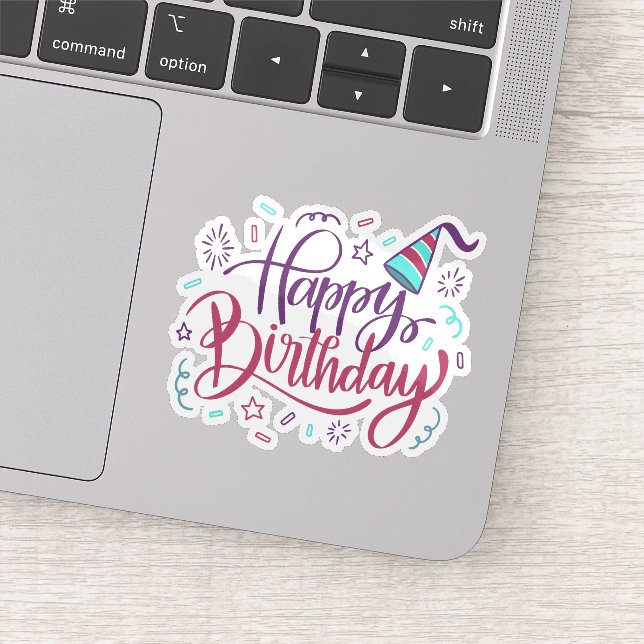Bonne fête d'anniversaire autocollant (Détail)