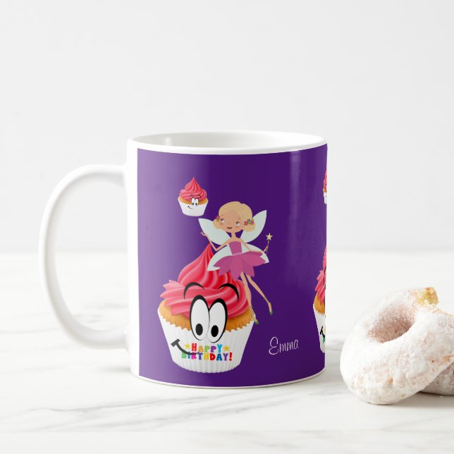 Bonne fête d'anniversaire Mug Fairy (Avec donut)