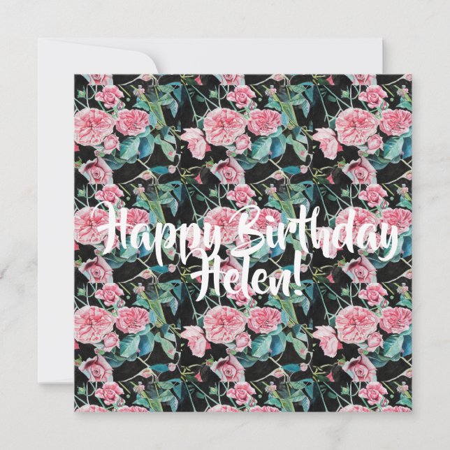 Bonne fête d'anniversaire Rose floral dames Carte  (Devant)