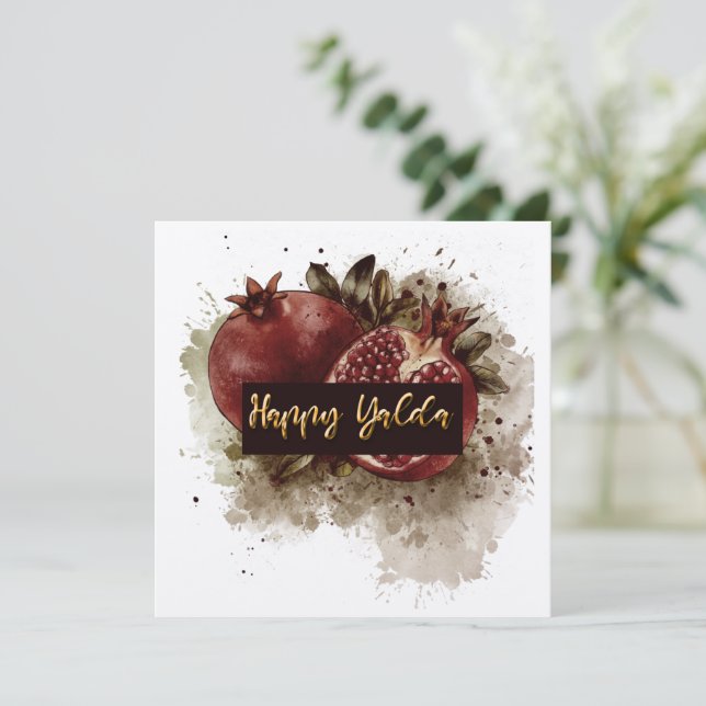 Bonne fête de la nuit de Yalda Invitation (Debout devant)