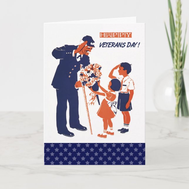 Bonne fête des anciens combattants. Cartes de voeu (Devant)