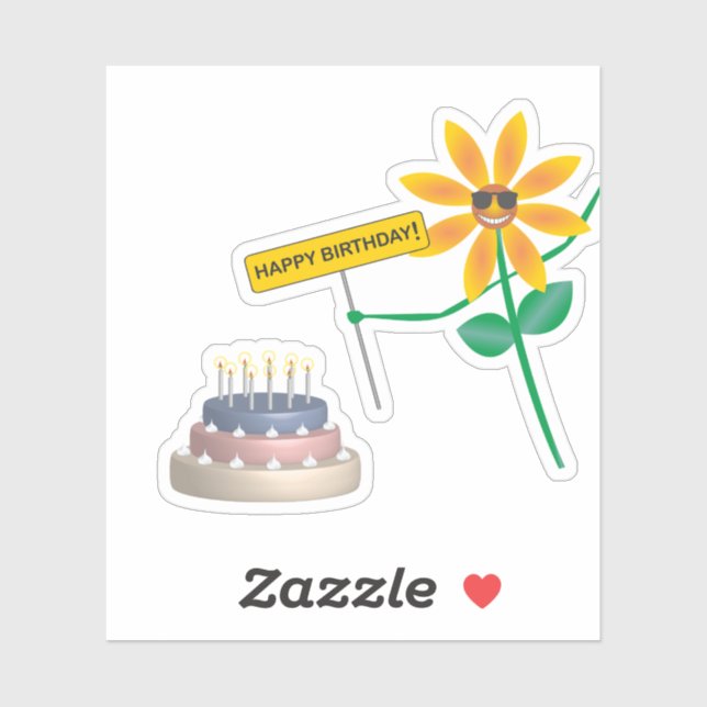 Bonne fête des autocollants d'anniversaire (Feuille)