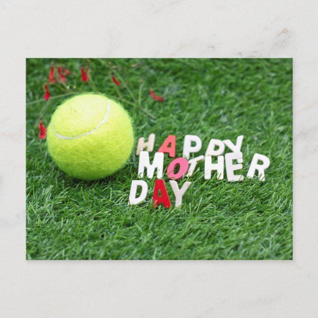 Bonne fête des mères à la carte de joueur de tenni (Devant)