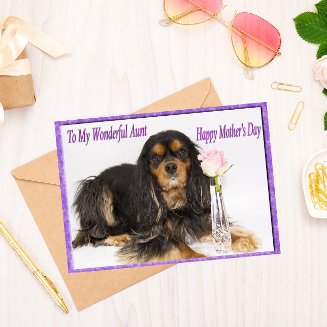 Bonne fête des mères à ma tante carte de chien (Créateur téléchargé)