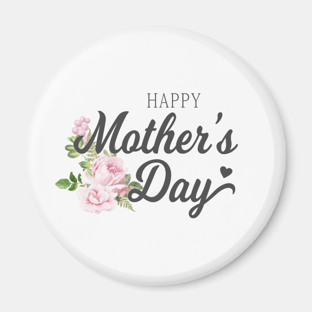 Bonne fête des mères aux roses roses | Magnet (Devant)