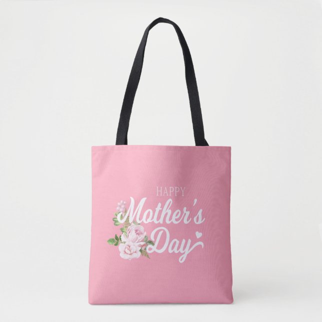 Bonne fête des mères aux roses roses roses| Sac fo (Devant)