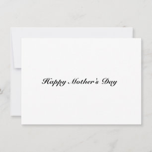 Bonne fête des mères blanc noir élégant carte de s