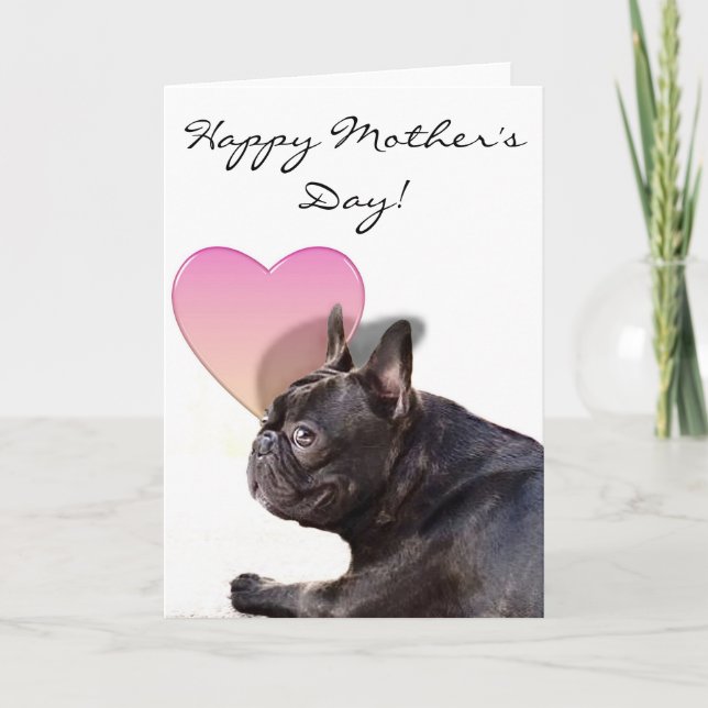 Bonne fête des Mères Carte de voeux de bulldog fra (Devant)
