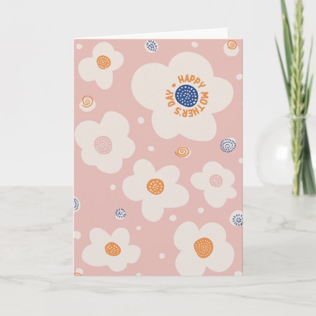 Bonne fête des mères Carte de voeux florale simple (Devant)